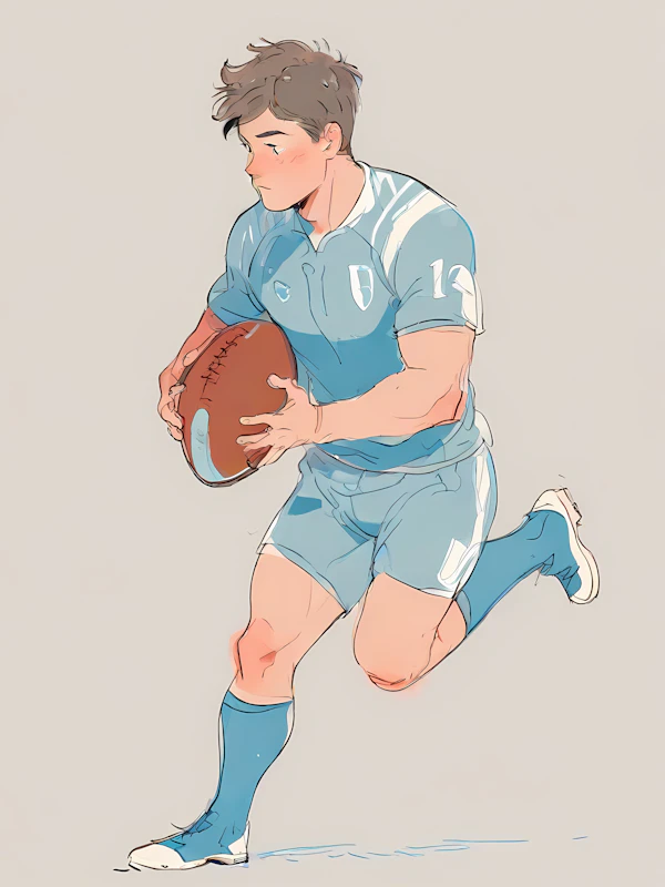 Rugby Player Illustration
