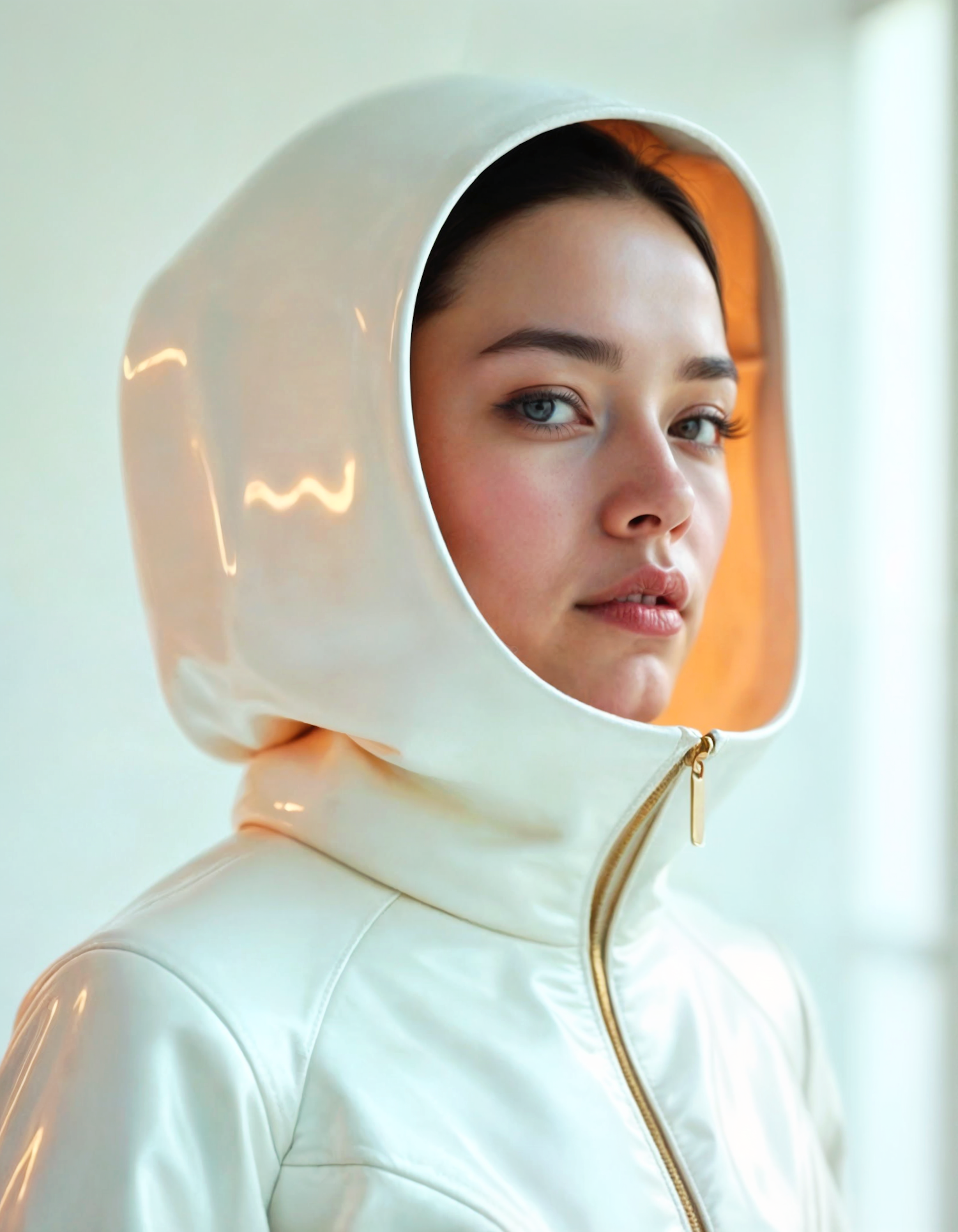 Futuristic Hooded Jacket Portrait