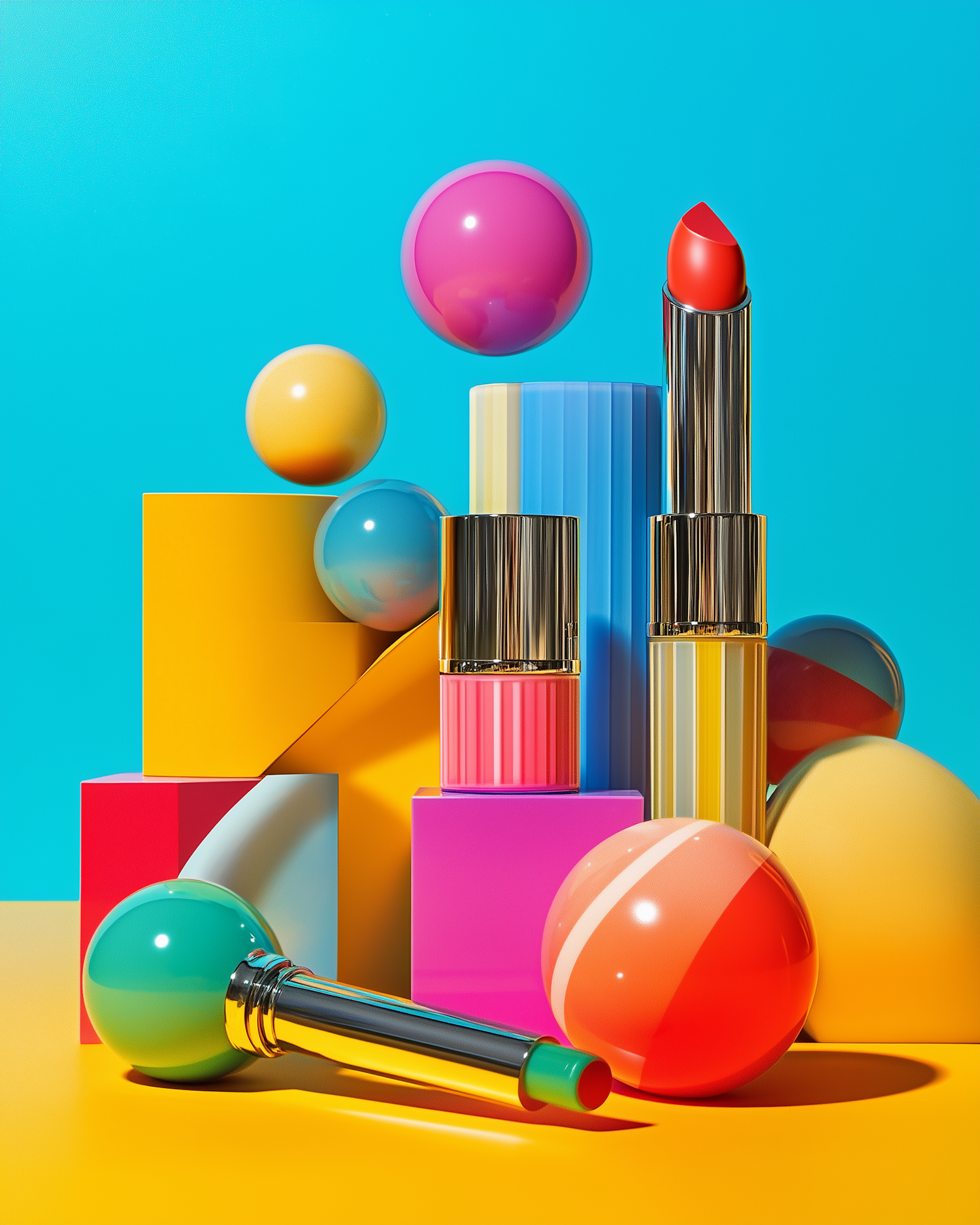 Geometric Lipstick Arrangement