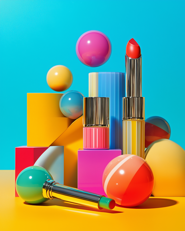 Geometric Lipstick Arrangement