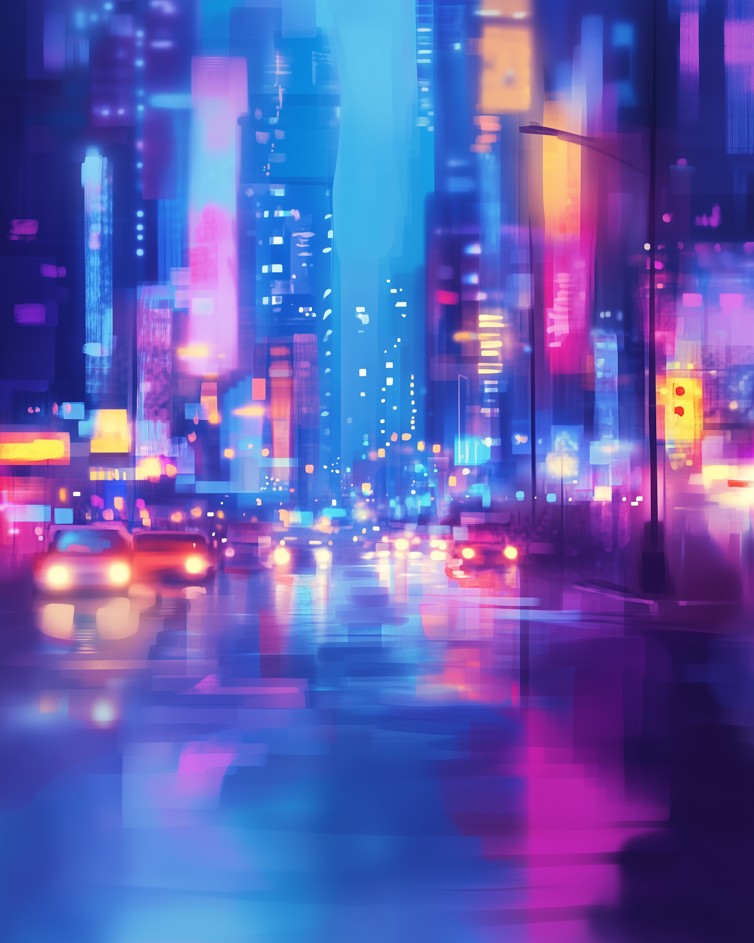 Vibrant Cityscape at Night