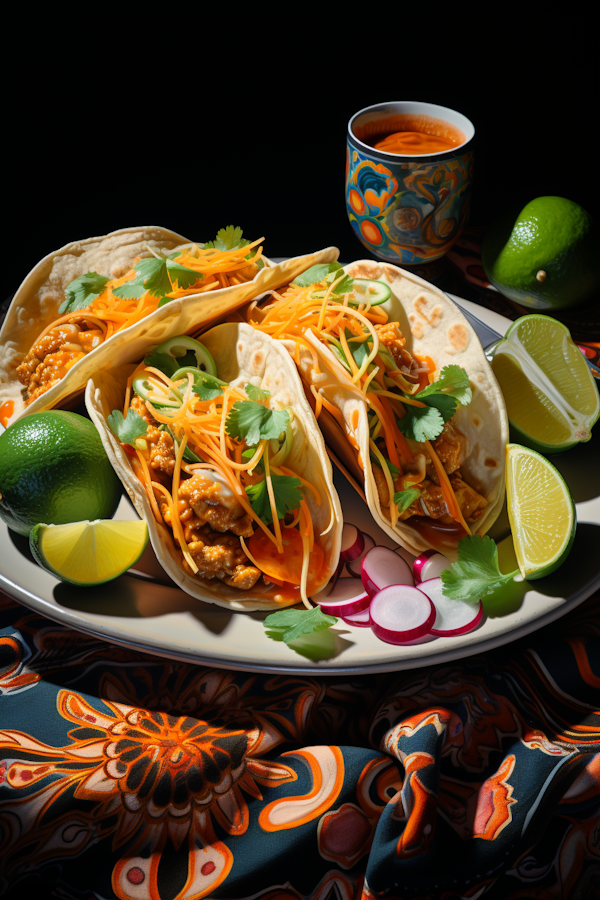 Festive Fiesta Tacos with Fresh Toppings and Citrus Accents