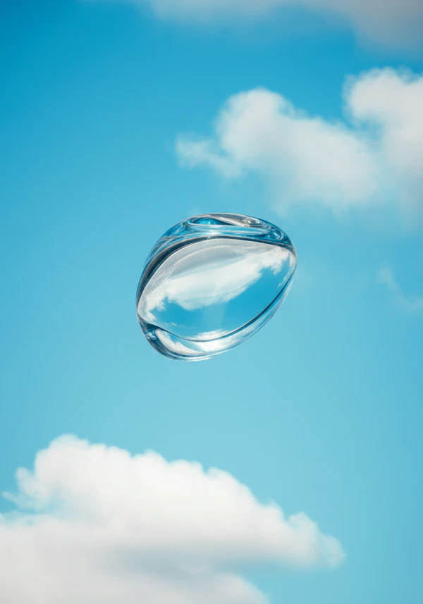 Hovering Glass Droplet