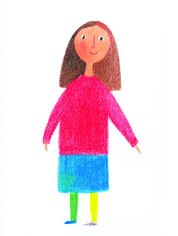 Whimsical Crayon Portrait