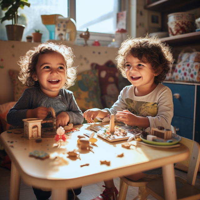 Joyful Toddlers in Creative Play