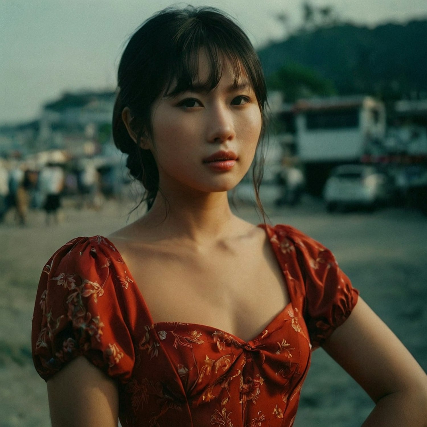 Portrait of a Woman in Red Dress