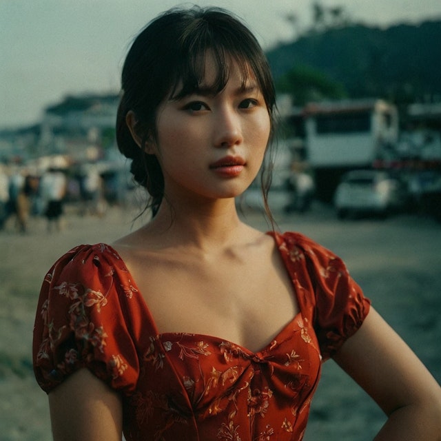 Portrait of a Woman in Red Dress