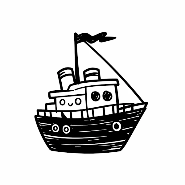 Cheerful Cartoon Boat
