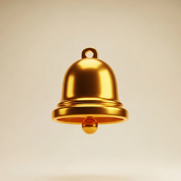 Golden Bell on Beige