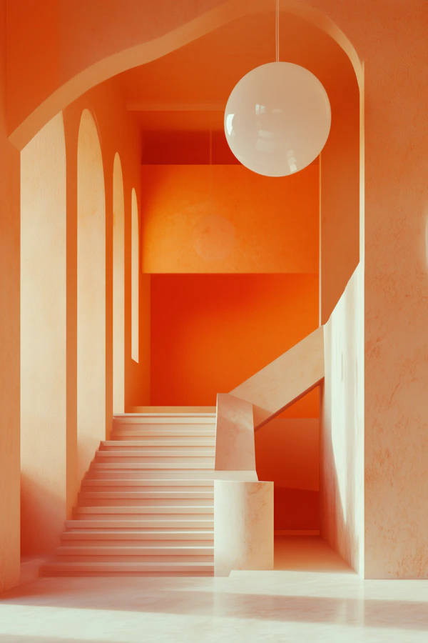 Minimalist Orange Interior