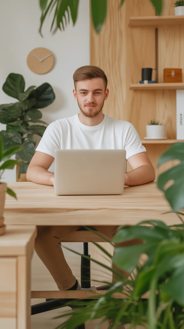 Man Working in Workspace