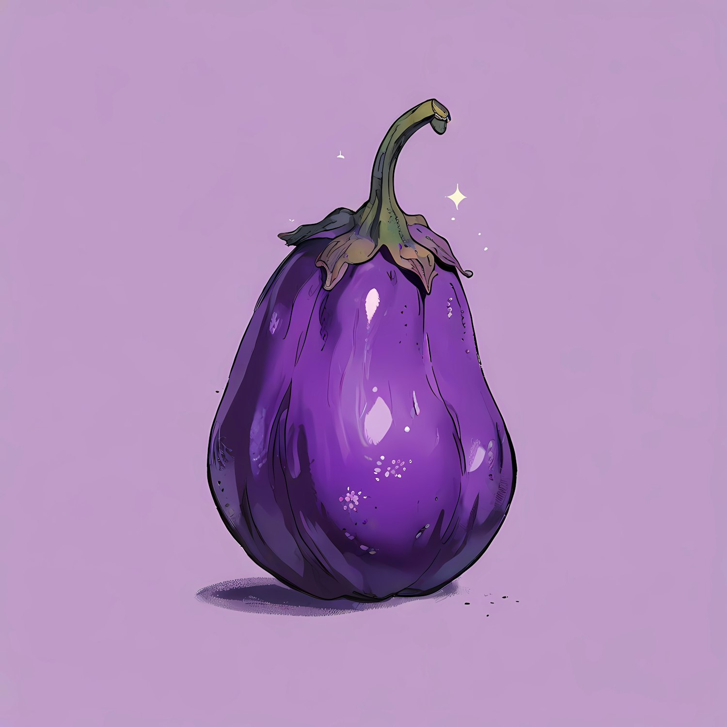 Eggplant on Purple Background