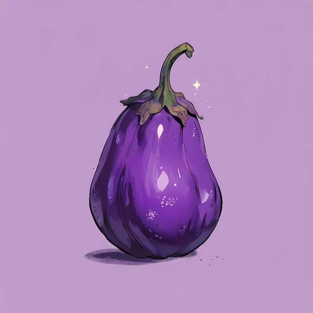 Eggplant on Purple Background