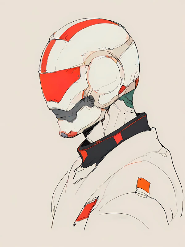 Futuristic Character with Helmet