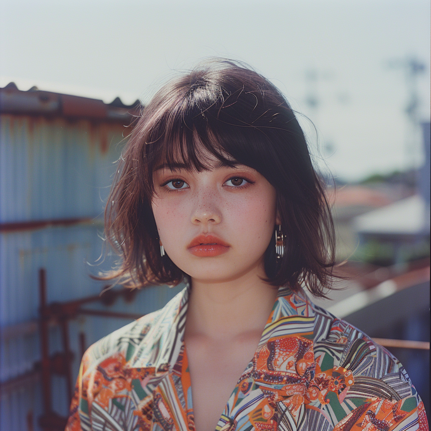 Portrait of a Young Woman with Freckles