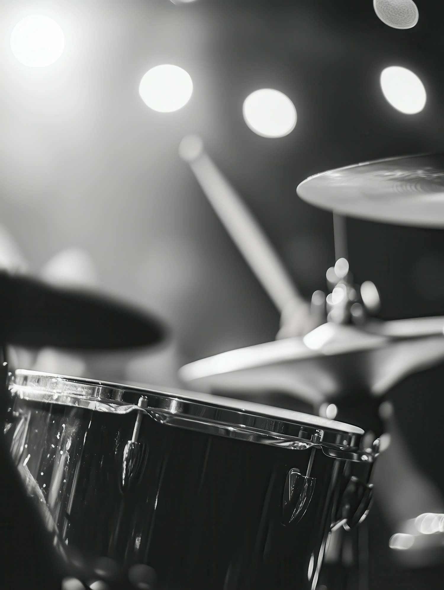 Dramatic Drum Set Close-Up