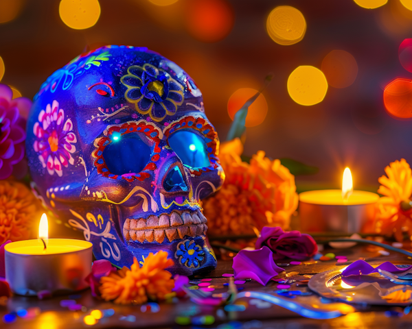 Dia de los Muertos Celebration Skull