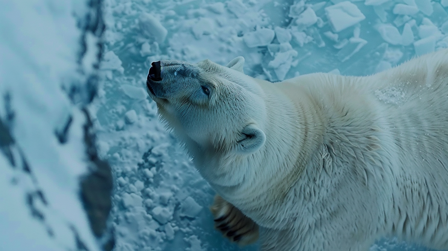 Polar Bear in Icy Habitat