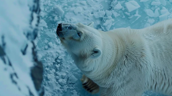 Polar Bear in Icy Habitat