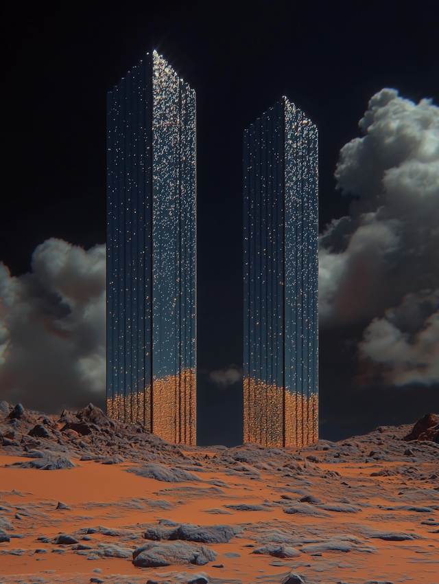 Surreal Reflective Monoliths