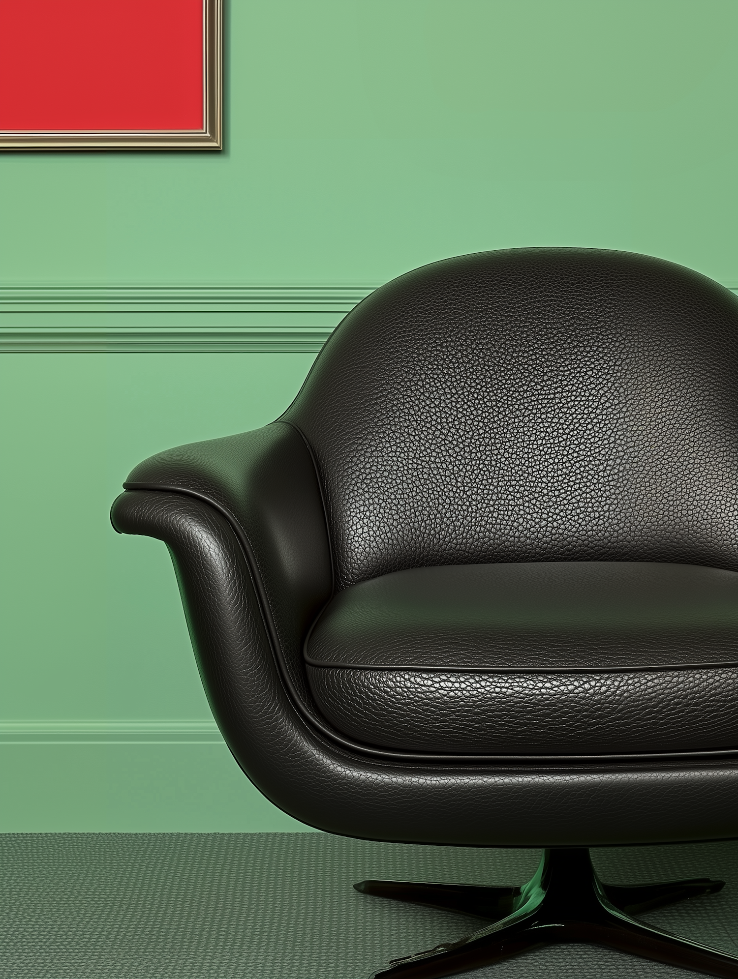 Modern Chair Against Green Wall