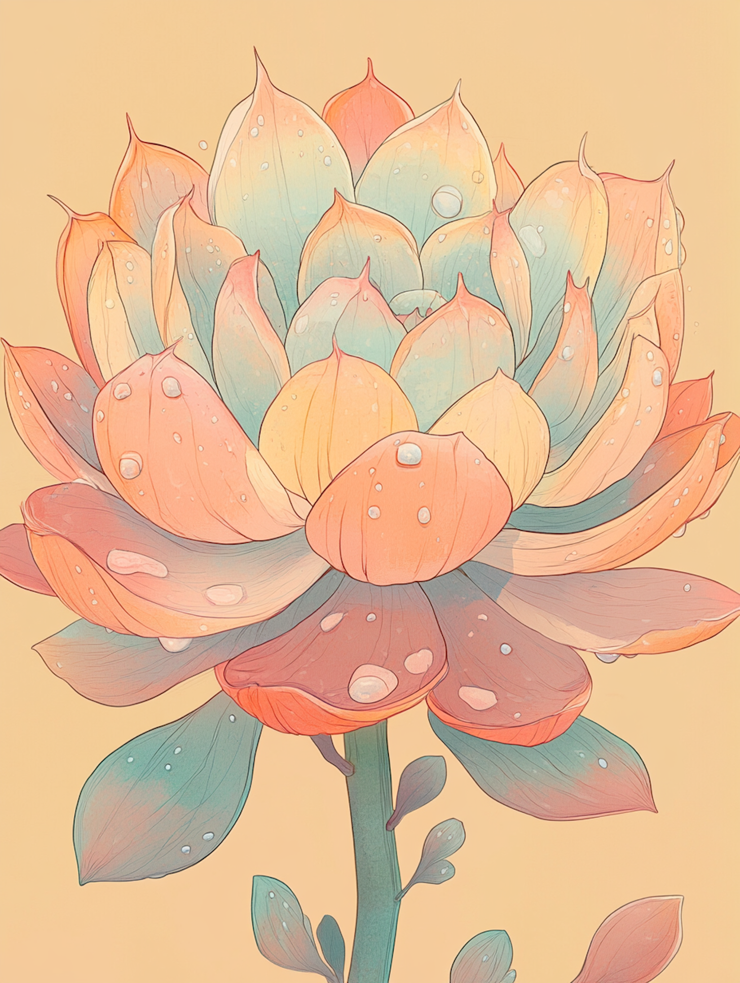 Pastel Flower Illustration