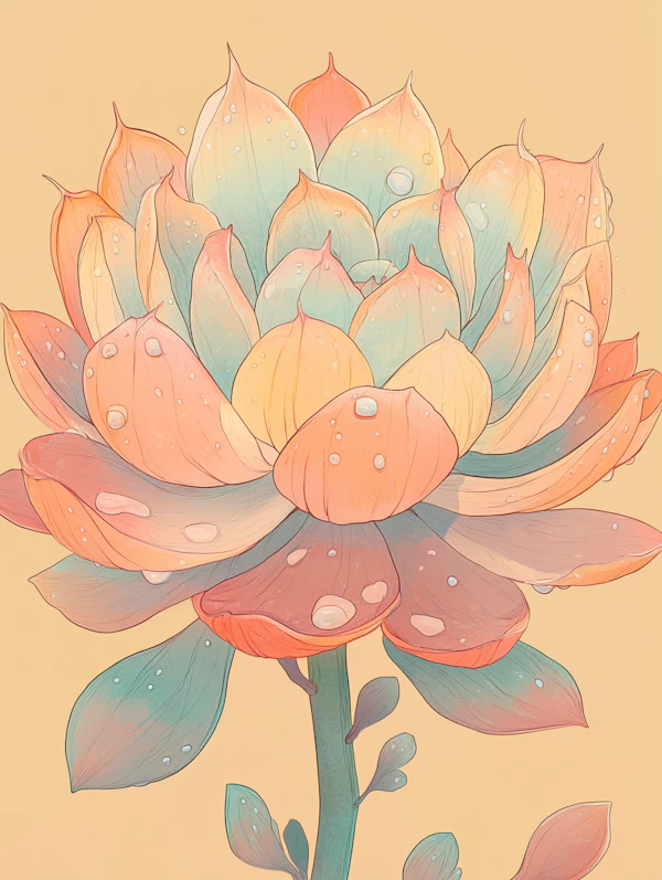 Pastel Flower Illustration