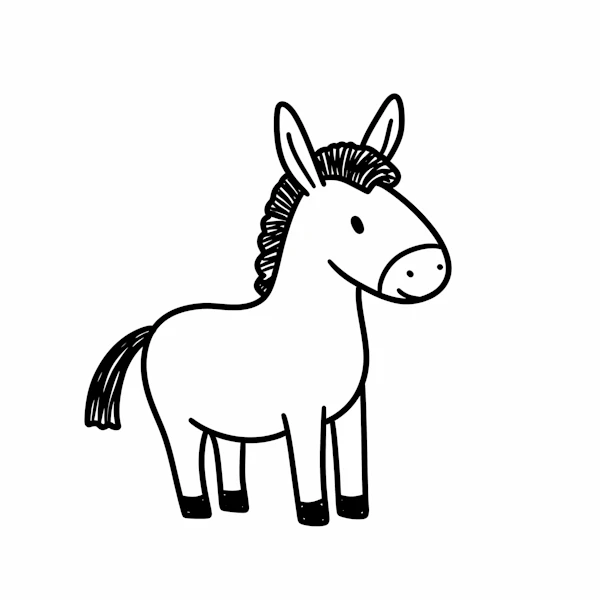 Cartoon Donkey Drawing