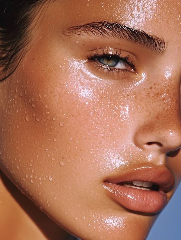 Freckled Woman Close-Up