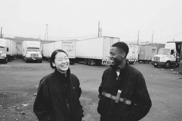 Candid Laughter Outdoors