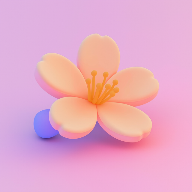 Stylized 3D Flower Art