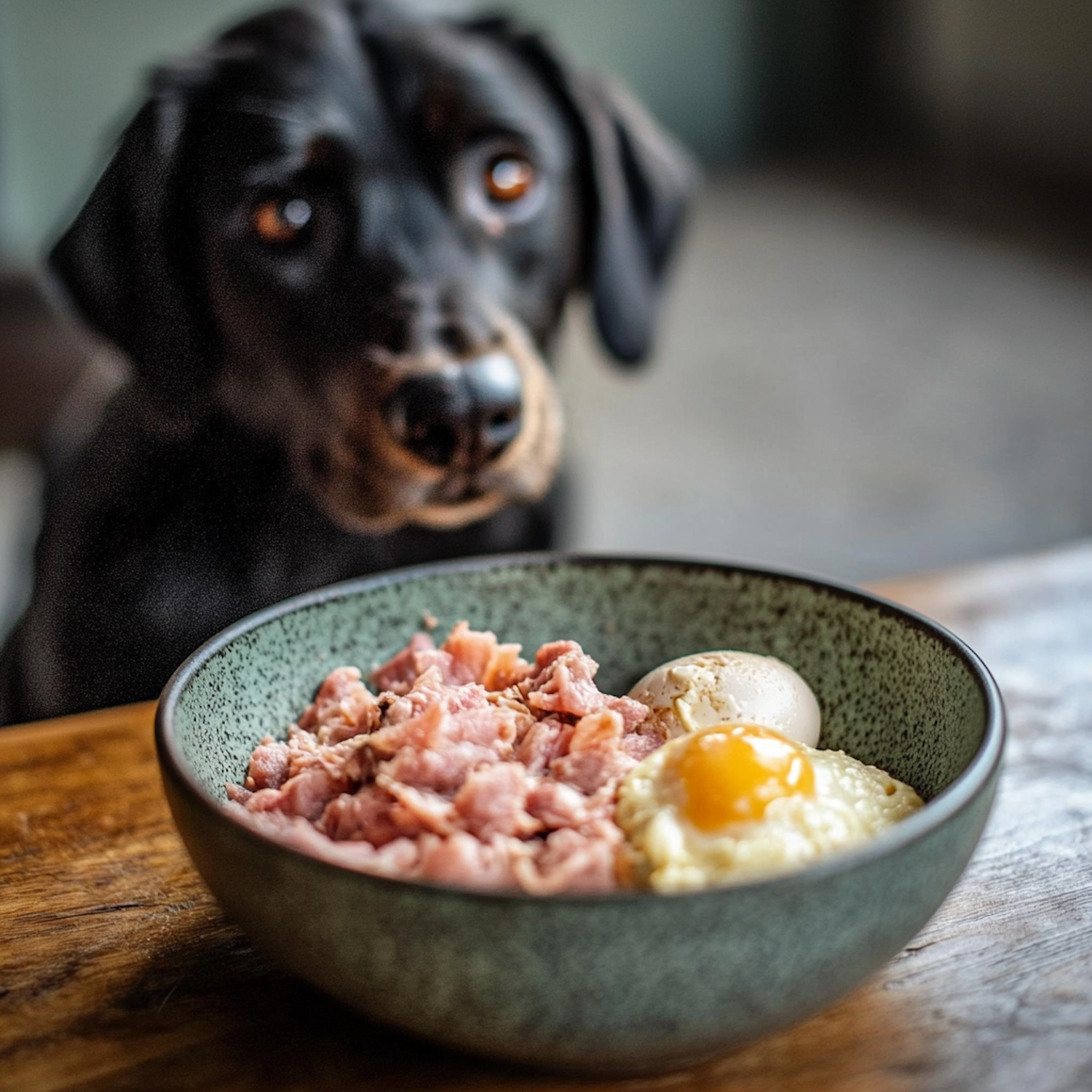 Dog Gazing at Food