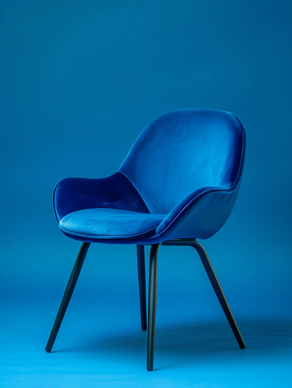 Modern Blue Velvet Chair