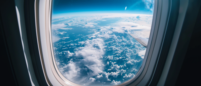 Serene Skyview from Airplane Window