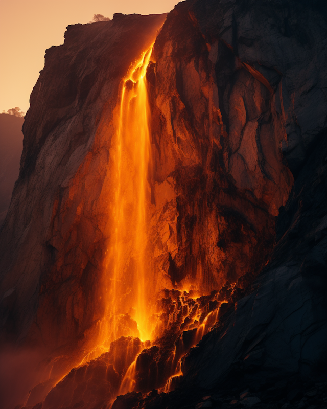 Sunlit Firefall Illusion