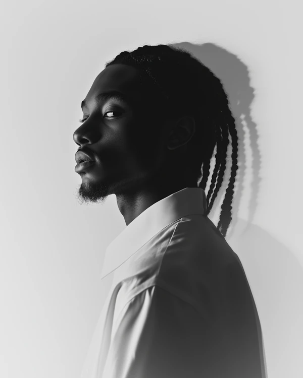 Dynamic Black-and-White Portrait
