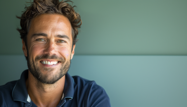 Smiling Man with Blue Polo