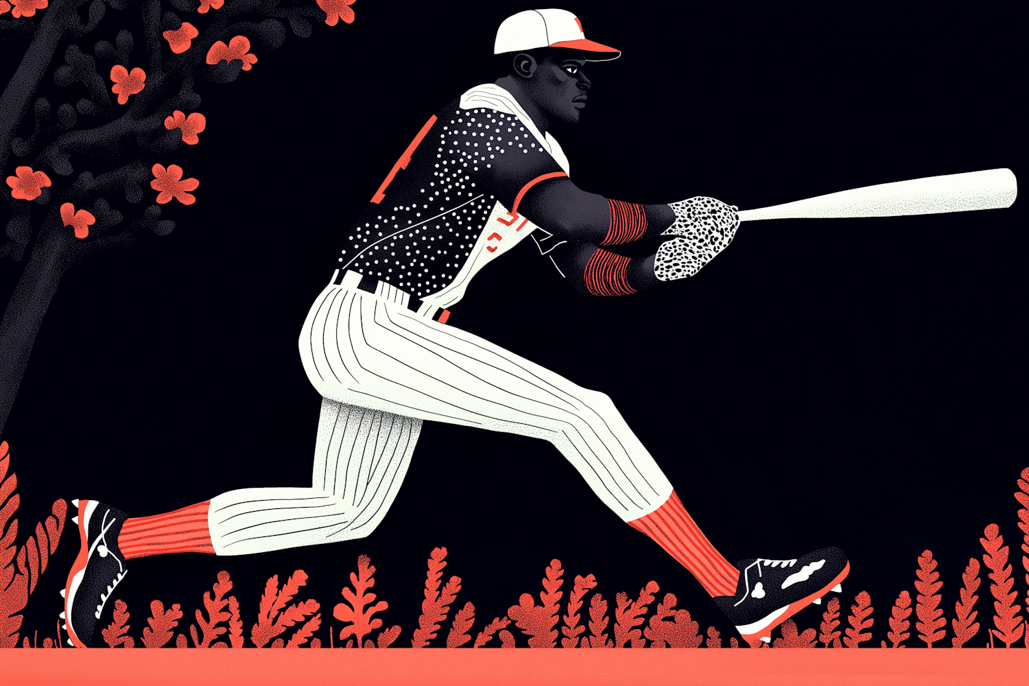 Stylized Baseball Player Illustration