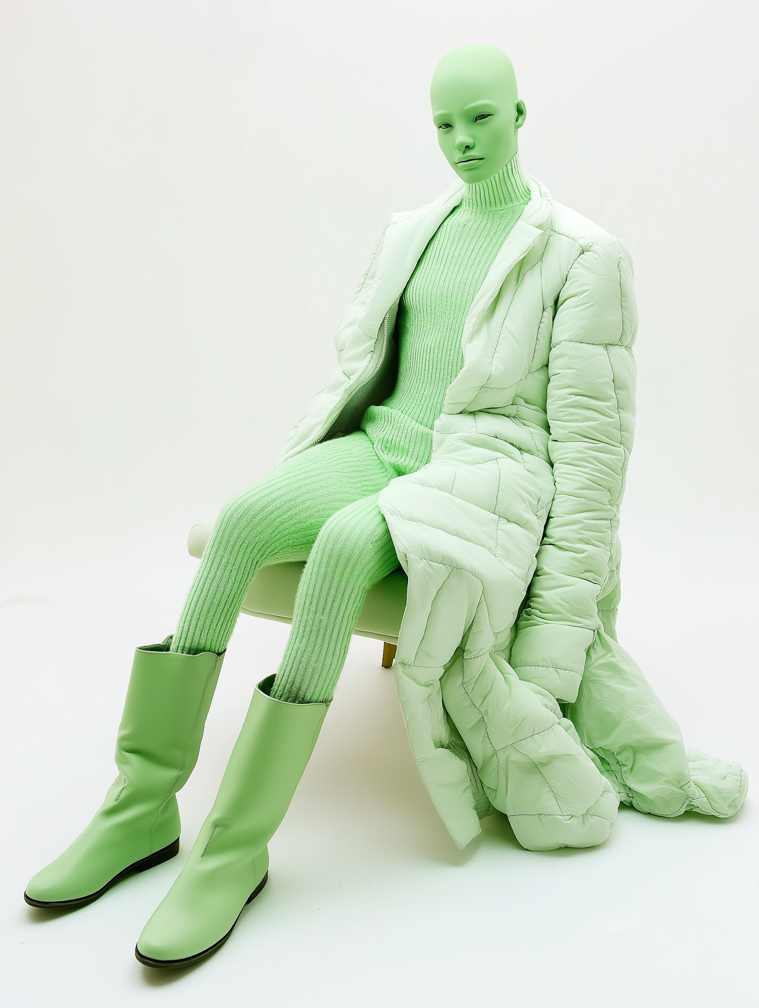 Monochromatic Green Human Subject