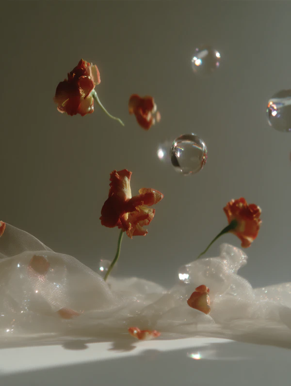 Floating Flowers & Bubbles