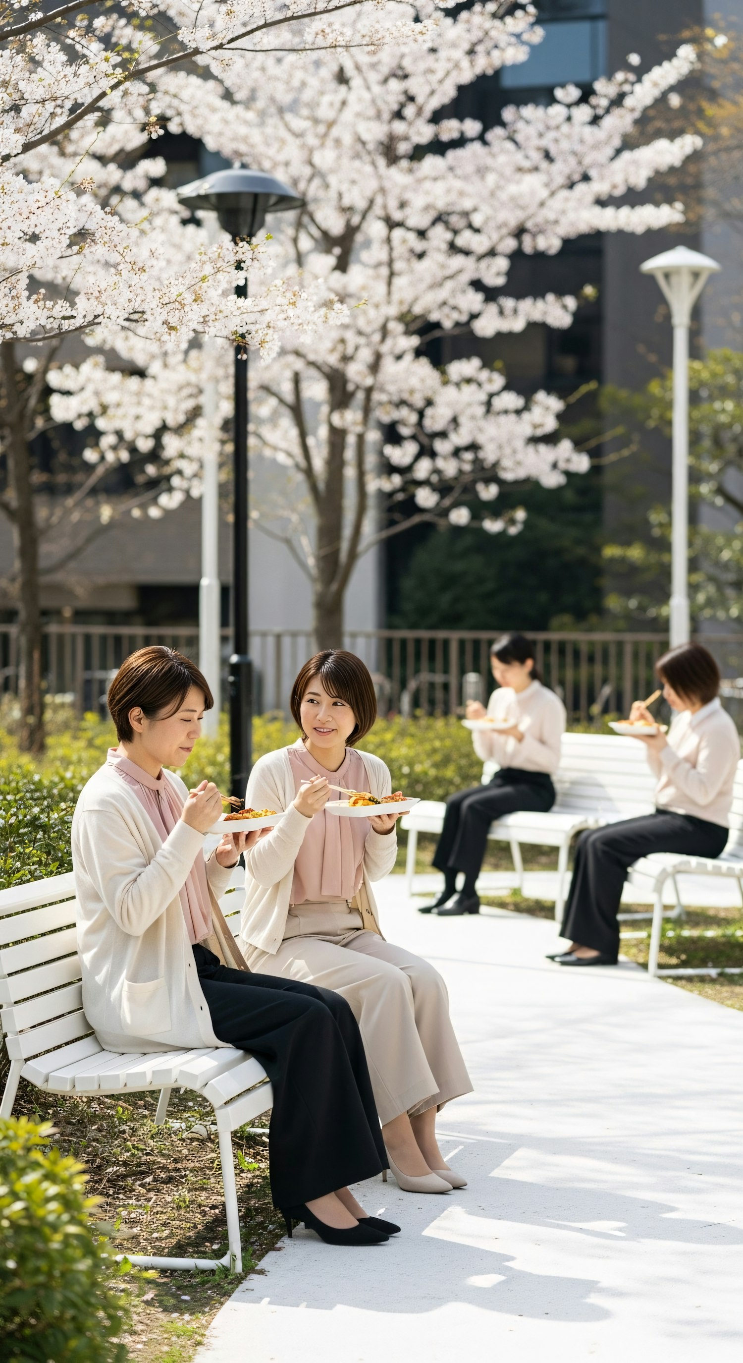 Park Picnic Under Blossoms