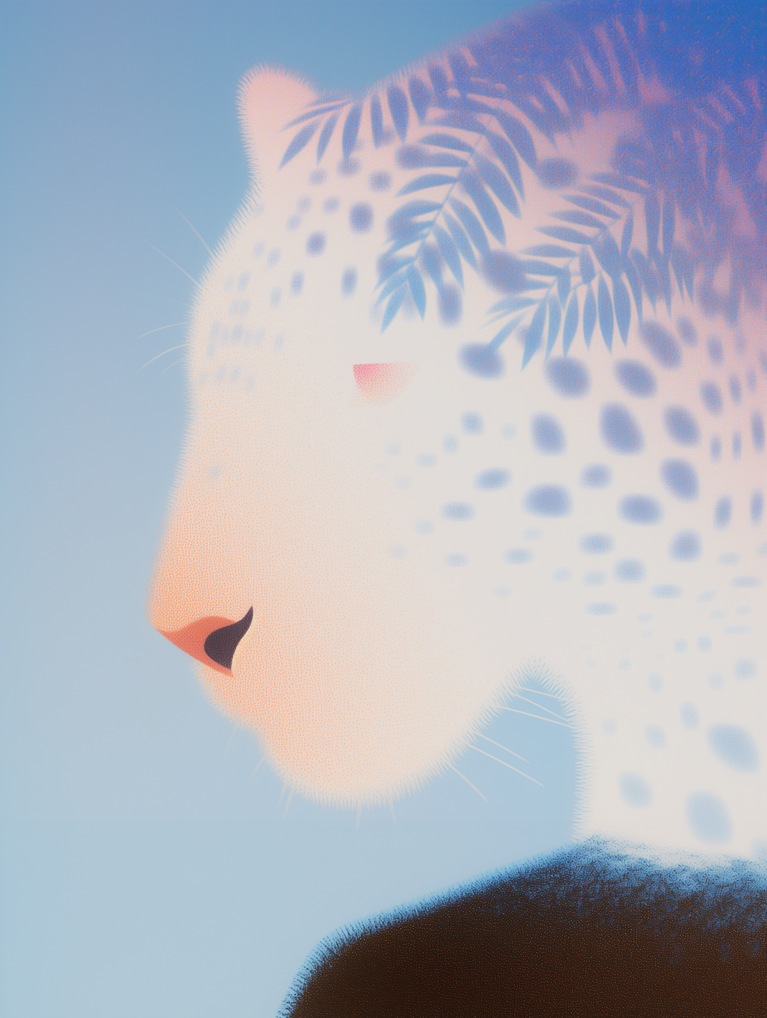 Stylized Leopard in Pastel Colors