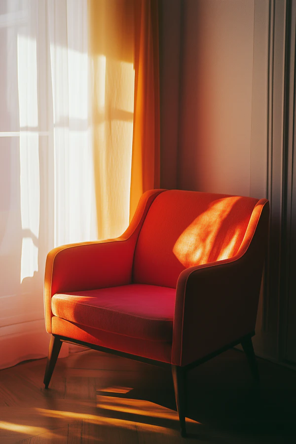 Sunlit Orange Armchair
