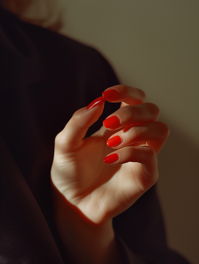 Elegant Hand with Red Nail Polish