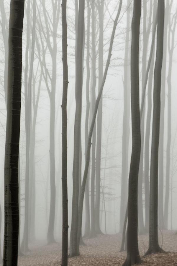 Mystic Forest in Fog