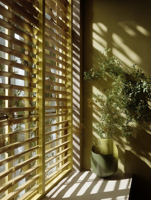 Sunlit Wall and Vase