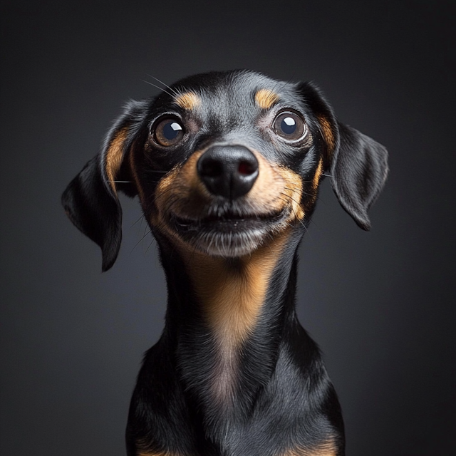 Close-up Portrait of a Small Dog