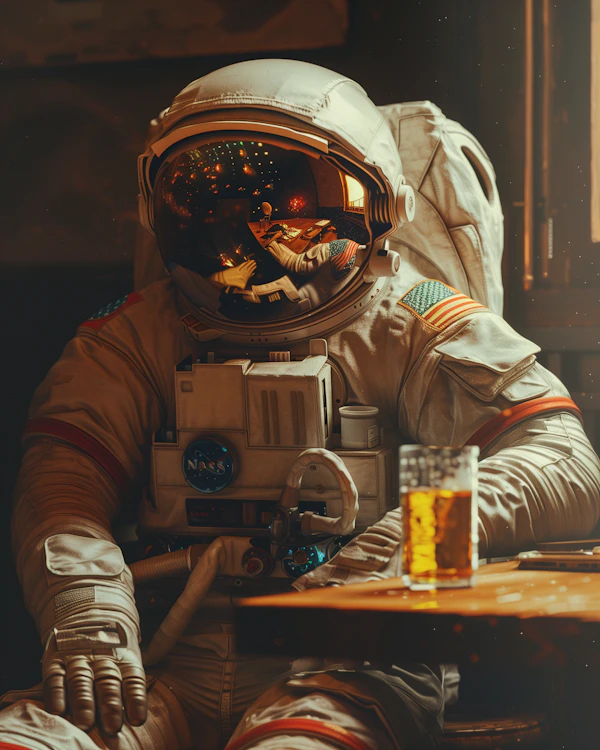 Contemplative Astronaut During Christmas
