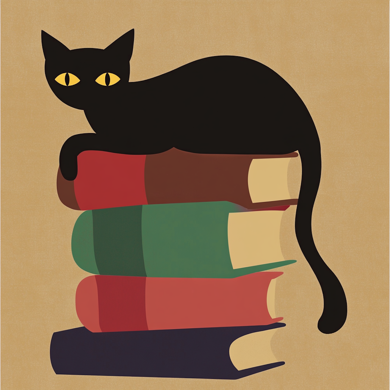 Cat on Books