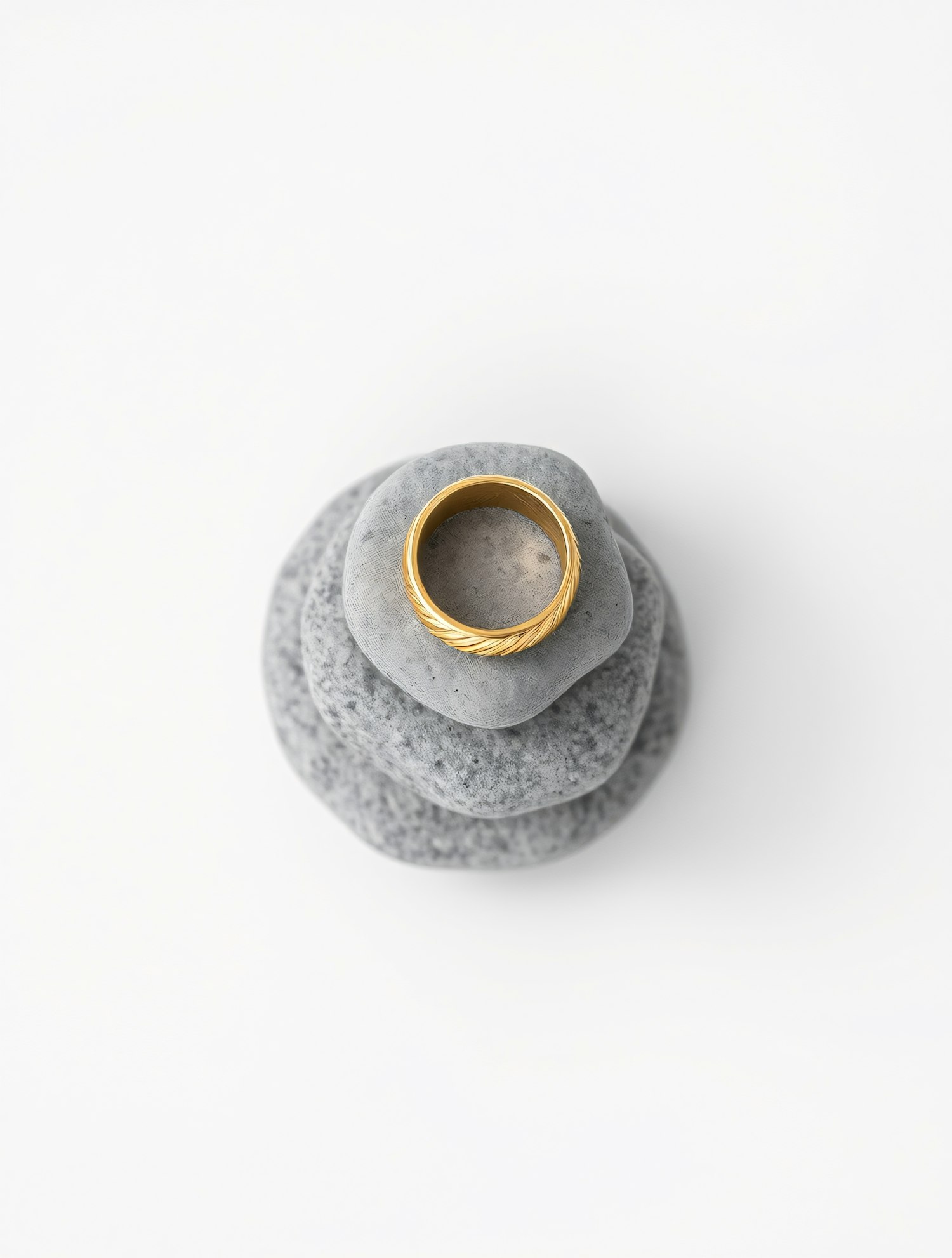 Balanced Stones with Golden Ring